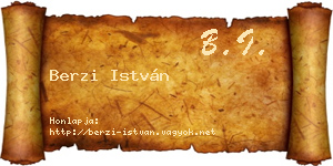 Berzi István névjegykártya